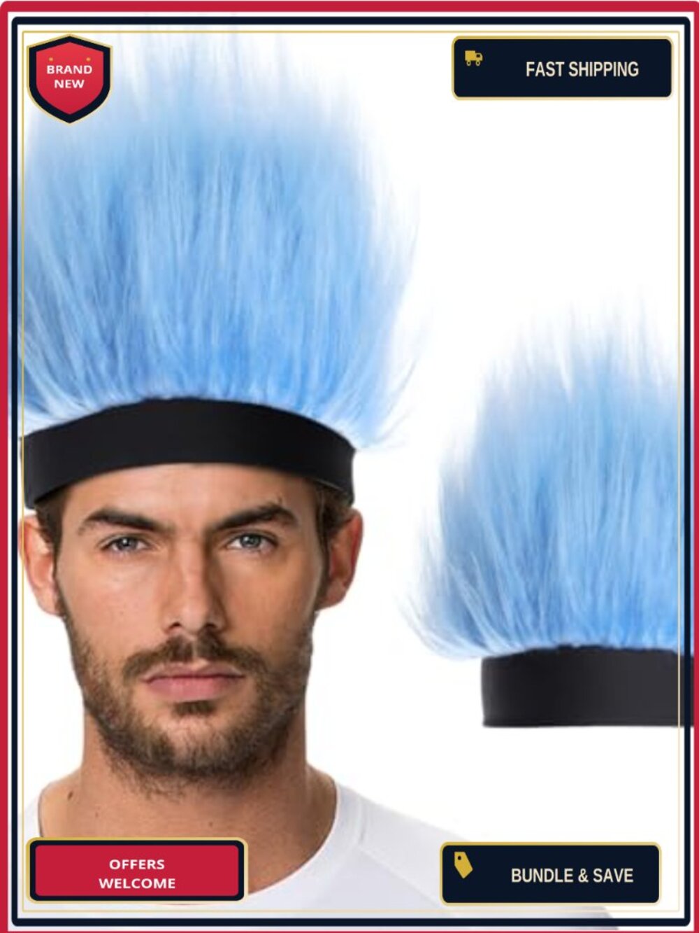 Funny Hat Headband Wig Adults Crazy Hair Hairy Wig Hat Spirit Week Halloween
